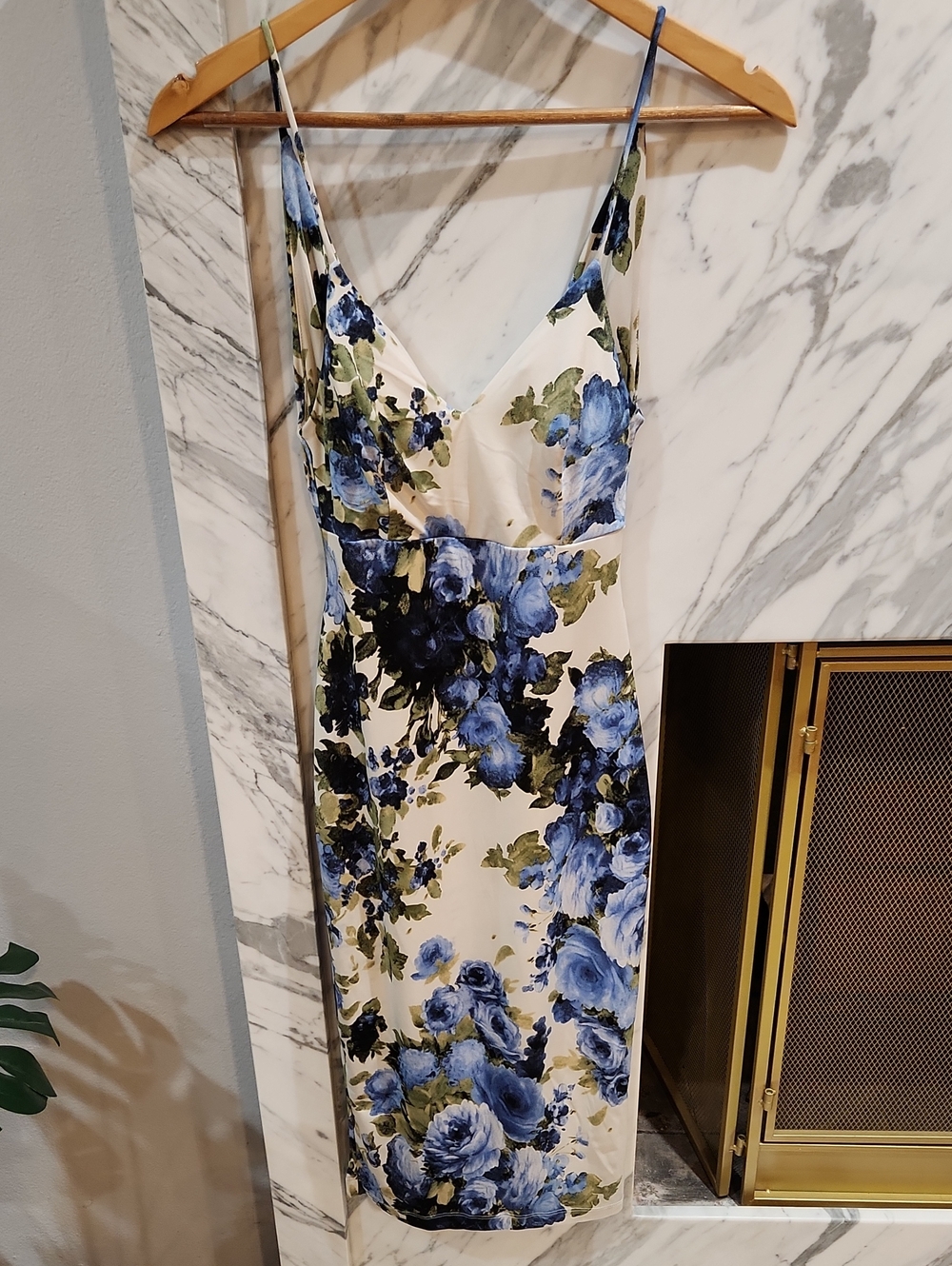 Lovely Day Blue Floral Midi Slip Dress